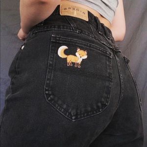 Black riders by: Lee denim w/ fox embroidery patch